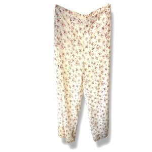 Floral Print Fully Lined Wide Leg Dress Pants‎ Sz. XL
